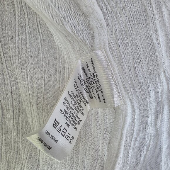 Maeve Size M White Short-Sleeve Ruffle Yoke Blouse Shirt Top Sz M - Picture 4 of 6